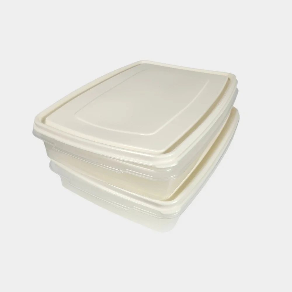 Rubbermaid Servin Saver Deviled Egg Carrier Set of 2 Vintage Almond Clear‎ Lid 7